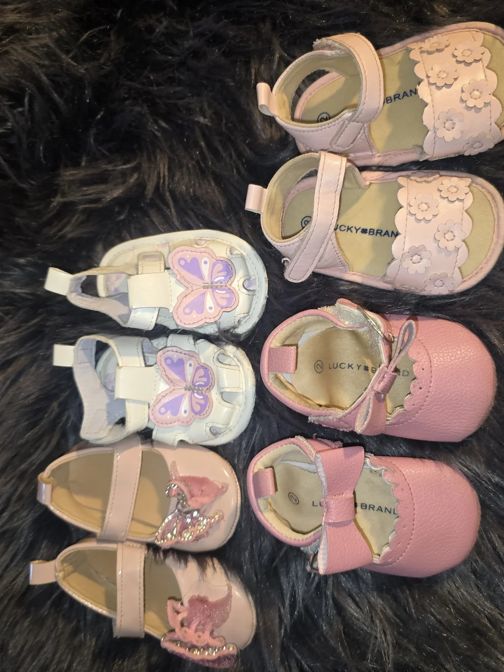 Lucky Brand Pink & White Toddler Sandal and Shoe Bundle